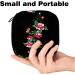 Womens Napkin Storage Bag | Tropical Black Flowers | Portable Menstrual Cup & Bandages | Ideal for First Periods | International Shipping - Buy Online on GoSupps.com