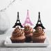 Eiffel Tower Cupcake Toppers Wedding Party Decor Bridal Shower Dessert Cupcake Toppers Paris Themed Birthday Party Decoration - Pink & Black Glitter - Buy Online on GoSupps.com