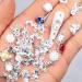 Luxury 30 Pcs Tsuwno Zircon Nail Charms - Silver 3D Alloy Nail Art Pendants with Rhinestones | Butterfly Heart Snake & Flower Designs - Buy Online on GoSupps.com
