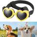 Sunglasses for dogs UV protective glasses dog glasses Windproof adjustable heart shape dog glasses anti -fitting glasses & waterproof for small dogs (yellow)
