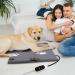 Rest-Eazzzy Pet Heating Pad with 5 Level Timer & Temperature - Electric Warming Mat for Dog Cat - Automatic Power-Off - Paw-Grey - Buy Online on GoSupps.com