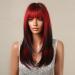 Allbell Long Straight Red Black Wig for Women - Natural Synthetic Ponytail Cosplay Wig 2120-1 - Buy Online on GoSupps.com