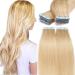 SEGO Tape Extensions Real Hair 20 Pieces Tape Extension Hairpieces 100% Remy Human Hair Glue Medium Blonde #24 14"(35cm)-20g