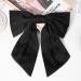 Black Satin Large Hair Bow Barrette | Oversized Ribbon Clip for Women - Vintage 90's Hair Accessory - Buy Online on GoSupps.com