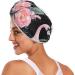 Flamingo Floral Black Hair Towel 2 Pack | Super Absorbent Quick Dry Hair Turbans for Women & Girls - Buy Online on GoSupps.com