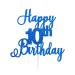 LissieLou Happy 10th Birthday Cake Topper in Pretty Glitter Card Made in the UK - Dark Blue