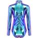Shop Women's Shiny Ballet Suit | Long-Sleeved Metallic Dancewear & Gymnastics Outfits | Available in Black Blue & White - XXL - Buy Online on GoSupps.com