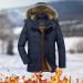 Shop Hanxiulin Men's Fleece Plush Jacket - Warm Zippered Hoodie Fluffy & Cozy Autumn Coat in Dark Blue - Buy Online on GoSupps.com