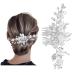 Makone Wedding Hair Clip Silver Handmade Flower Hair Pins wedding hair accessories for women Head Pieces for Women and Girls Hair Piece (Sliver) Pearl Flower Side Comb