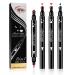 Ownest 3 Pcs Double-sided Liquid Eyeliner Pen with Eye Makeup Stamp Super Slim Gel Felt Tip High Black Pigment Waterproof Smudgeproof Long Lasting Eyeliner Eye Tattoo Makeup Tool-Set C