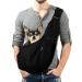 Lyneun Pet Bag Hand-Free Pet Sling Carrier for Cats and Dogs With Adjustable Shoulder Strap Suitable for Walking Travel Outdoor BLACK