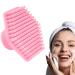 Silicone Face Scrubber Ultra Soft Touch Silicone Facial Cleansing Brush Face Scrubber Exfoliator With Handle Facial Cleasing Brush For Friends Relatives Women Girls Pink
