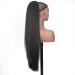PORSMEER 30 Inch Yaki Straight Drawstring Ponytail Clip In Extensions for Women Kinky Straight Pony Tail Extensions Hair Extensions Ponytail (Black) - Buy Online on GoSupps.com