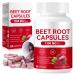Beet Root Capsules 1300mg Natural Energy & Endurance Support Non-GMO - 60 Capsules Beetroot Supplement Powder | 30-Day Supply | Pure Beet Energy Booster | Vegan Friendly