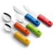 Special Supplies 5-Piece Adaptive Utensils Kitchen Set for Hand Tremors, Arthritis, Parkinson's - Non-Weighted, Non-Slip Handles - Stainless Steel Knives, Fork, Spoons - Colorful - Buy Online on GoSupps.com