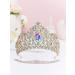 SWEETV Iridescent Crystal Queen Crown - Aliza Quinceanera & Wedding Tiara | Gold AB Crystal - Buy Online on GoSupps.com