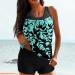 oelaio Tankini Bathing Suits for Women Loose Fit Hide Belly Modest Swimsuits Plus Size Two Piece Athletic Swimwear Floral Green - Buy Online on GoSupps.com