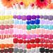 1080 Pieces Square Full Toenails Colour Artificial Nails Polish Fake Press on Toe Nails Short False Toe Nails Wraps Glossy False Nails for Christmas Women Girls DIY Nail Decoration