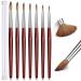 Ailisaail 7Pcs Acrylic Nail Brush  Nail Brushes for Acrylic Application  Nail Art Brushes with Red Wood Handle  Acrylic Nail Tools for Beginner & Professional  Size 2/4/6/8/10/12/14