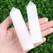 Xiannvxi 4 "Great crystals tower selenite sticks gemstones rod crystal stones towers hexagonal dot rods natural meditation energy stone 9-10cm 1pc selenit rods 4 inches