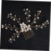Housoutil Women Hairpin Bridal Wedding Headpiece Wedding Tiara Pearl Hair Comb Pearl Headpiece Wedding Hair Comb Crystal Hair Accessories Bride - Buy Online on GoSupps.com