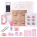 Pretty memory Lash Extension Supplies Eyelash Extension Kit, Lash Mannequin Head with Removable Eyelids Silicone Practice Set for Makeup and Eyelash Graft 62 Piece Set
