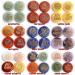 4pcs/Set Natural Round Shaped Tumbled Stones with Rune Symbols Stickers Reiki Oval Crystal Collection Gift Suitable for Home natural stone Cube Amethyst - Buy Online on GoSupps.com