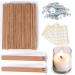 Ziosxin 50Pcs Set Thicken Smokeless Cherry Wood Candle Wicks-Long Lasting Flame-Easily Burn,Natural Candle Cores with Stand and Glue Dot,Candle Wicks H*W*D(5.1"*0.5"*0.04"/13 * 1.3 * 0.12cm) 50sets of Thickened wood wicks