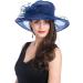 Lucky Leaf Women's Kentucky Derby Church Cap Wide Brim Sun Hat in Navy - Perfect for Party and Wedding - Buy Online on GoSupps.com