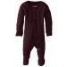 L'Ovedbaby Girls' Organic Baby Snap Footie 6-9 Months Eggplant