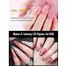 Kalolary Dual Nail Forms Set | 120PC Stiletto Nail Tips + 10 Blue Nail Clips Nail File & UV Gel Brush for Professional Nail Art Extension - Buy Online on GoSupps.com