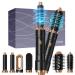 6 in 1 Detachable Hair Styling Tool Set: Ionic Hot Air Brush Round Straightener Volumizer Thermal Curler Wand and Blow Dryer Black