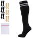 360 RELIEF - Flight Compression Socks Supports | Blood Circulation Travel Work S-M Black with 2 White lines