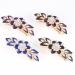 Enamel Flower Hairpin Hair Clips - Women's Fashion Barrettes with Crystal Rhinestone Hairgrips in Purple - Buy Online on GoSupps.com