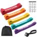 Zacro Resistance Bands fitness straps resistance tapes resistance band set with door anchors fitness straps for yoga pilates training physiotherapy pull -up help strength training for men and women purple + cyan + yellow + orange + red