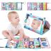 Towwoo Baby Spiegel with a crackling book Montessori Baby toy 0-12 months foldable abdominal base sensory toys ideal as a feelings for newborns