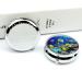 Round Tropical Ocean Fish Print Pill Box - 3 Compartment Decorative Metal Organizer - Portable Pocket Case for Medicine - Buy Online on GoSupps.com