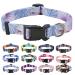 Mihqy dog collar adjustable soft & comfort dog collar Bohemian flowers geometric trunk design for small medium and large dogs (Monstera flower s) s (neck circumference 25-40 cm width 1.5 cm) Monstera flower