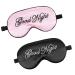 2 Pack Sleep Mask Silk Eye Mask Natural Pure Silk Soft Satin Blindfold with Adjustable Strap Night Eye Sleep Shade Cover for Women Men Travel Sleeping Nap Meditation Blackout (Black Powder)