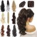 Felendy Ponytail Extension Claw 18" 20" Curly Wavy Straight Clip in Hairpiece One Piece A Jaw Long Pony Tails for Women Dark Brown 18 Inch (Pack of 1) Dark Brown-Curly