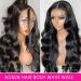 22 Inch Body Wave Lace Front Wig 180% Density | Natural Black Human Hair Wigs for Black Women | Pre Plucked with Baby Hair | HD Lace Front Wig - Buy Online on GoSupps.com