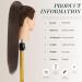 FESHFEN Straight Ponytail Extensions Long Wrap Around Ponytail Synthetic Clip in Pony Tail Hair Extensions Reddish Dark Brown Hairpiece for Women 24 inch 24 inch (Pack of 1) Reddish Dark Brown - Buy Online on GoSupps.com