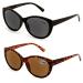 2 Pairs Women Outdoor Reading Sunglasses Reader Glasses Cateye Vintage Jackie Oval (1 Black 1 Tortoise 1.50)