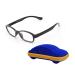 Children's Glasses Frame Without Prescription Clear Lens for Boys & Girls Age 5-12 + Glasses Case Light Black