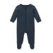 MORI Baby Boys and Girls Ribbed Zip Up Sleepsuit - Organic Cotton and Bamboo Unisex Footed Pyjama - Comfortable Toddler Nightwear 12-18 Months Ribbed Navy