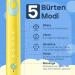 Seago Electric Toothbrush for Children (Ages 6+)- USB Rechargeable Soft Replacement Heads Smart Timer 5 Cleaning Modes IPX7 Waterproof Yellow Letter Stickers - Buy Online on GoSupps.com