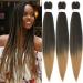 WIGENIUS Pre-stretched Braiding Hair 26 inch Ombre Brown 3 Packs Professional Synthetic Fiber Itch Free Hot Water Setting Crochet EZ Braids Yaki Texture Braiding Hair Extensions (T27) 26 Inch (Pack of 3) T1B/27