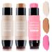 Erinde 3PCS Contour Foundation Stick with Brush Creamy Blush Stick for Cheeks & Lips Highlighter Bronzer Pen Face Brightens Shades Pen Highlighting Shade Highlight Shaping Stick Longwear Makeup #03 High Gloss White #04 Contouring Color #01Milk Tea Pink