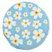 Shower hood blue shower cap flower motif