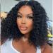 VEGALILY Human Hair Wig 12inch Curly Wigs for Black Women 100% Real Human Hair Glueless Wig Brazilian Human Hair Bob Wigs with Middle Part Lace 12 inch
